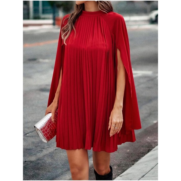 Classic Black Pleated Party Holiday Formal Dress - Picture 5 of 8